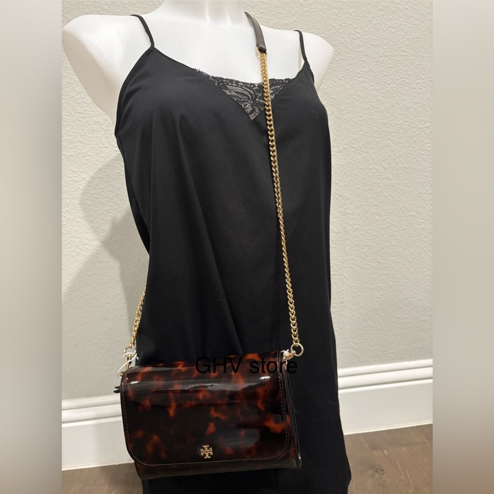 Tory Burch Brown Tortoise chain wallet Bag - Picture 5 of 11